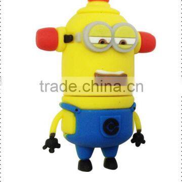 HOT! 100% eco-friendly pvc material despicable me usb flash drive