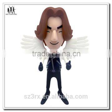 kids game human figurine with angel wing, factory custom create own plastic figurine