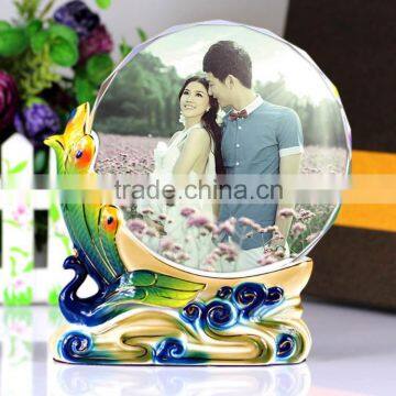 new design color printing crystal glass photo frame,crystal cube photo frame design