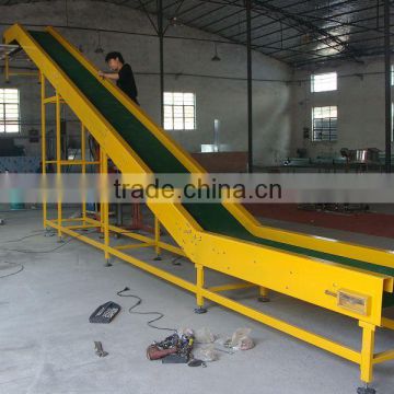 Incline belt conveyor