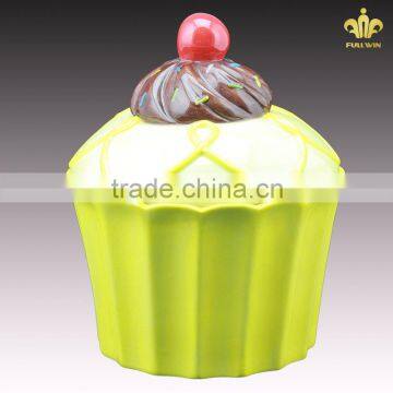 Ceramic canister set with cake design