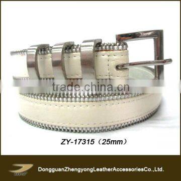 ZY-17315 hot sale wholesale leather belt strap,zip belt leather