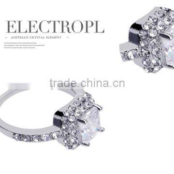 Glittering Austrian Crystal Rings 18k White Gold Gp Zircon Ring photo-5