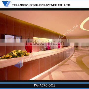 Large size hotel marble reception desk, unique reception desks