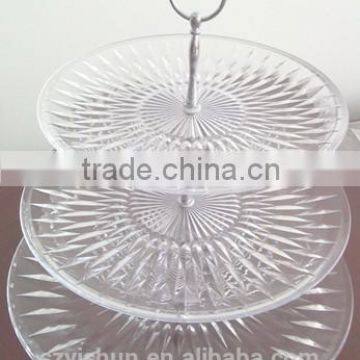 Clear 3 Tier Strong Acrylic round Wedding Cake Display Stand Riser Dessert Display