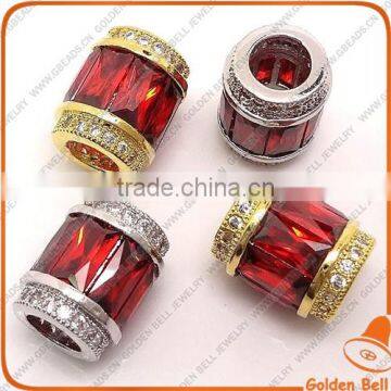 BJ4560 tube micro pave beads, micro perforated tube,cubic zirconia connector jewelry