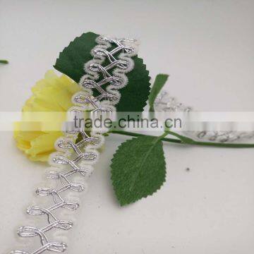 white worsted silver braid yarn lace for decoration