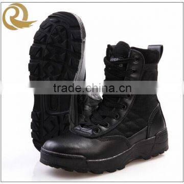 Leather fashion army man police combat black tactical boots