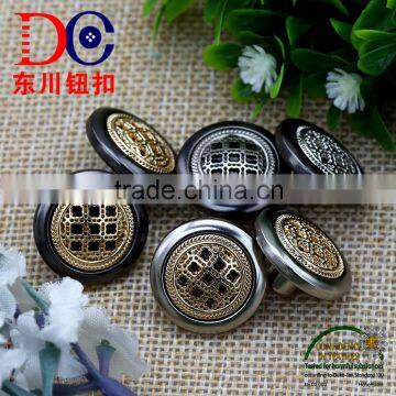 Fashion Button Rubber Core Denim Metal Jeans Button Shank Button With Pierced and Grid Logo photo-5