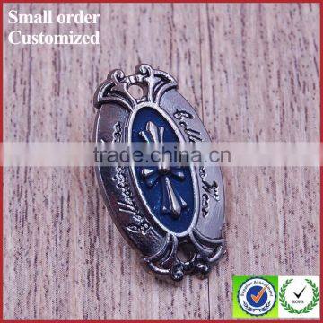 Oval shape enamel external decorative clothing metal plate labels pendant