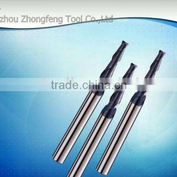 Tungsten carbide mrico diameter long neck short flute end mill