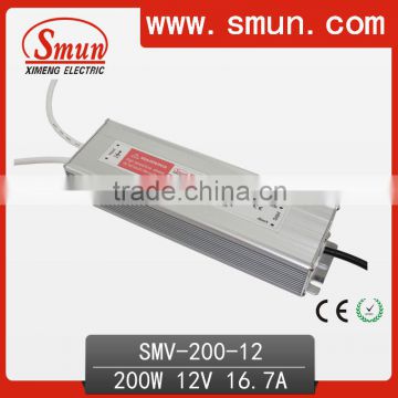 200W 12V 16.7A DC Output Waterproof LED Driver SMV-200-12