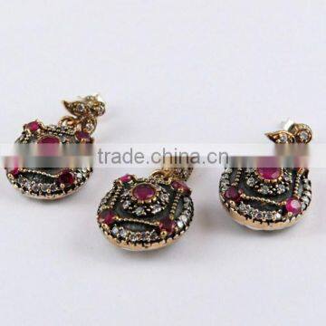 Simple The Best !! Red Onyx_White CZ 925 Sterling Silver Set, Silver Jewellery Manufacturer, Fashionable Silver Jewelry Exporter photo-3