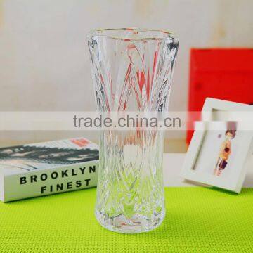 round clear flower shaped glass tube flower vase