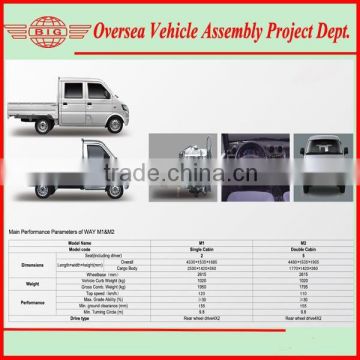 assemble 1000cc 2WD mini cargo truck with SKD/CKD parts