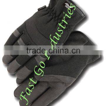 supper Black Leather Mechanical Gloves