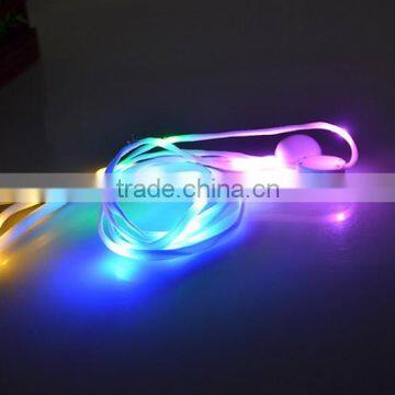 HS1003 7th LED shoecales wholesale multicolor LED light shoelaces with beterry for skating and running at night mix 5 colors LED