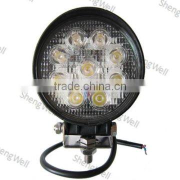 4" 27W 9--32V Round LED work light Epistar led work light Flood/Spot beam led working light 27w