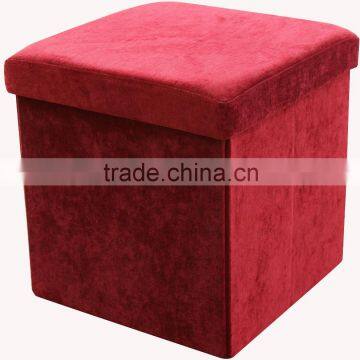 Comfortable !Red Corduroy folding ottoman for storage