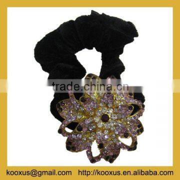 Braid hair band holder with rhinestone