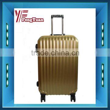 2014 new design golden ABS+PC luggage with aluminum frame/ TSA lock/travel set/OEM accept