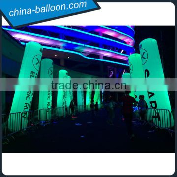 2016 Guangzhou color-changing inflatable led decorative columns, led lighting inflatable columns for Electric Run