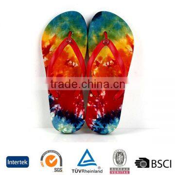 2016 bulk sale price low moq private label digital imprinted eva indoor slippers flip flop men