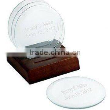 Table decoration & accessories type 4mm round glass cup coaster