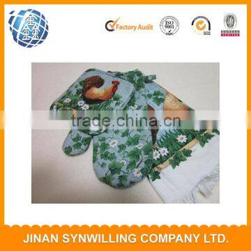 Hot Selling custom Printed oven mitt and pot holder