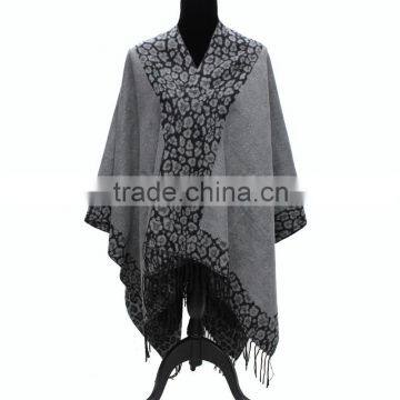 Leopard print knit autumn and winter acrylic shawl women