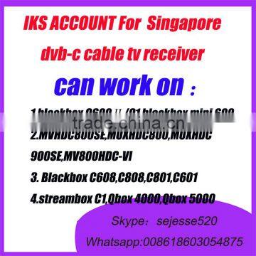 hot sell cheapest one year iks accout for singapore Dvb-c cable tv set top box renew