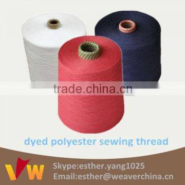 100% spun polyester sewing thread 5000m colored dyed sewing thread