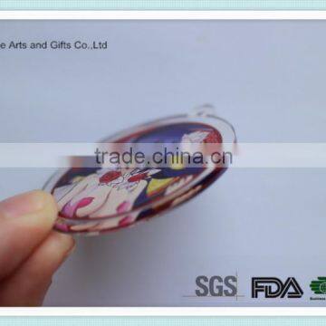 Manufacture Acrylic Material Cartoon Sex Girl Round Keychain photo-3