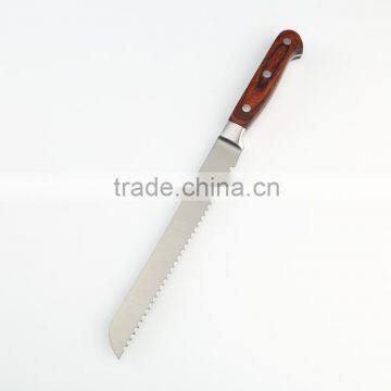 forged color wood handle bread knife set