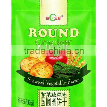 MEIRISHENGJI--Seaweed Vegetable Flavor Round Cracker/Leisure Biscuits