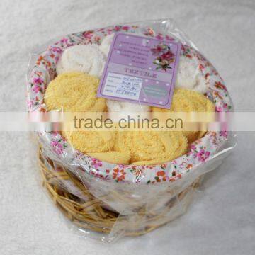 Custom Color Cotton Face Towel Packed in Willow Basket photo-2