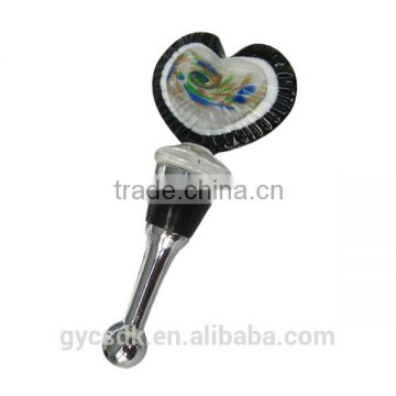 Heart Shaped Hand Craft Glass Murano Glass Wine Stoppers