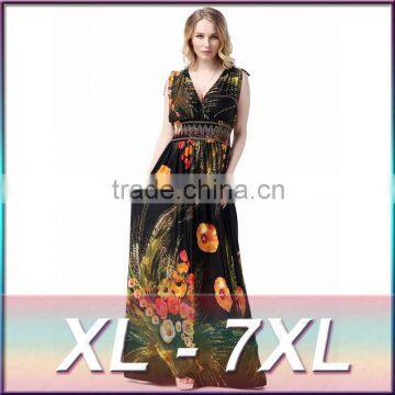 Factory supply of large code sey deep V long skirt close to a thin long beach resort dress