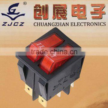 double unit rocker switch,12v illuminated rocker switch,On-off illuminated electrical boat round 2/3pin rocker switch