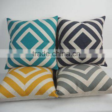 Geometrical linen/cotton fabric woven plain throw pillow