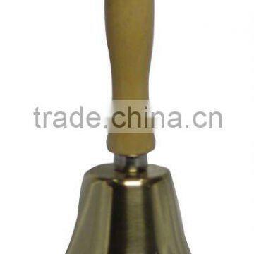 7.5" high brass bell with wooden handle A8-016 for various usages(A044)