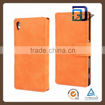 Wallet Function Retro Nubuck Leather Slim Wallet Phone Case Cover for Sony Xperia Z5 Compact photo-3