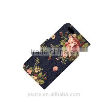 Flower Pattern Fabric Leather Phone Case For OnePlus One With PVC ID and Credit Card Slots photo-3