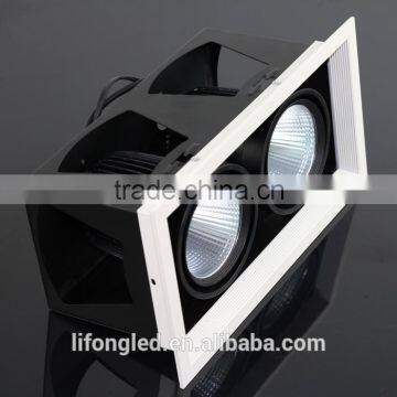 Dual Head 2x9w Square COB LED Ceiling Light 18w LED Grille Downlight photo-4