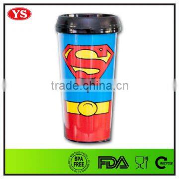 BPA Free and Eco Custom 16oz Plastic Removable Insert Tumbler With Lid