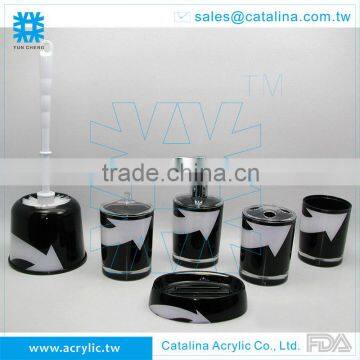 ARROW Pattern Tooth Brush, Set or Separate of Tumbler Cotton Jar Lotion Dispenser Soap Dish Acrylic Bathroom Accessory