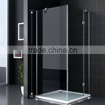 European Styple Square Corner Glass Shower With 5CM High Tray