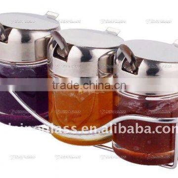 SINOGLASS 4 Pcs glass Condiment Bowl Set