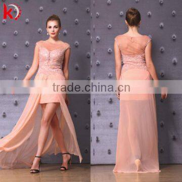 2015 Lovely Beading See Through Two Pieces Sexy Cocktail Party Dress for Young Ladies