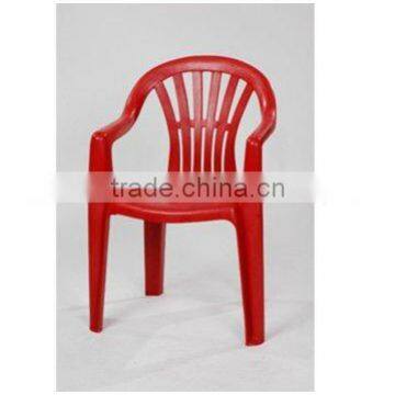 FCA 1444 Red Plastic High Back Chair With Arm Rest photo-1